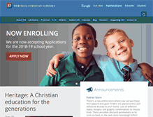 Tablet Screenshot of heritagechristianschools.org